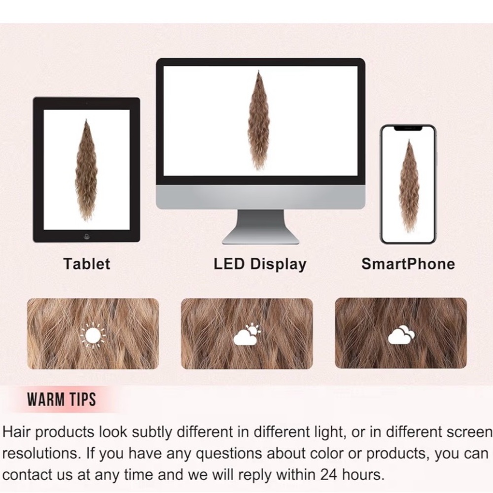 Wrap-Around Ponytail Extension | Long Wavy | Highlights 26” | Medium Brown | New - Picture 5 of 8